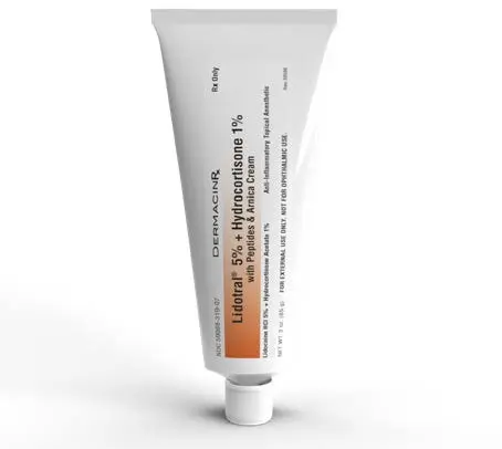 Lidotral 5% + Hydrocortisone 1% Cream + Peptides & Arnica Lidocaine 5% and Hydrocortisone 1% Cream  85gm Tube