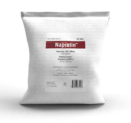 Naprotin Naproxen 500mg (100 Tabs) and Capsaicin 0.025% Kit 
