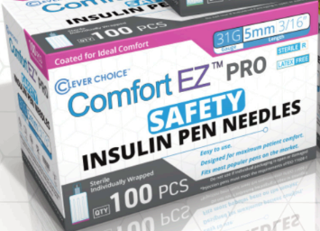[200265] Clever Choice Comfort EZ PRO SAFETY Insulin Pen Needles 31 G 3/16 in. (5mm) 100BX
