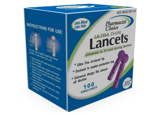 [200271] Pharmacist Choice Twist Top Lancets 30 G 100BX