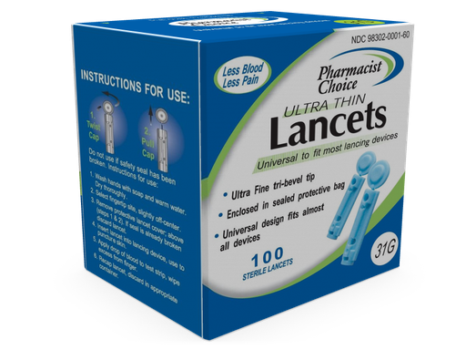 [200272] Pharmacist Choice Twist Top Lancets 31 G 100BX