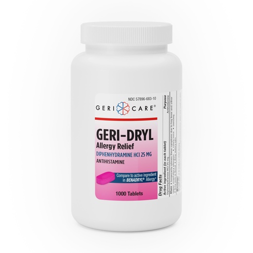 [200380] Geri-Dryl Diphenhydramine 25mg tablets 1000 count