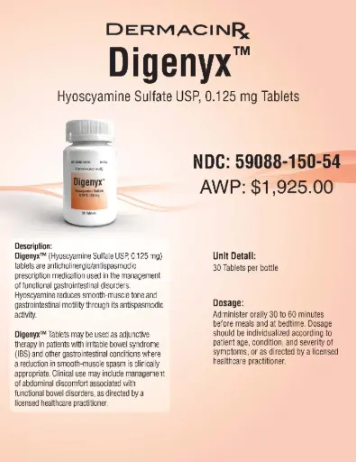 [200597] Digenyx Hyoscyamine 0.125mg Tab 30CT