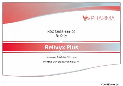 [200639] RELIVYX PLUS Lidocaine 5% Patch , menthol gel KIT