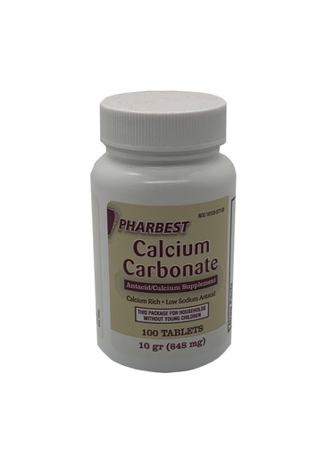 [200669] Calcium Carbonate 648mg Tablet 100CT