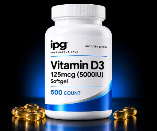 [200712] Vitamin D3 125mcg (5000IU) Softgel 500CT