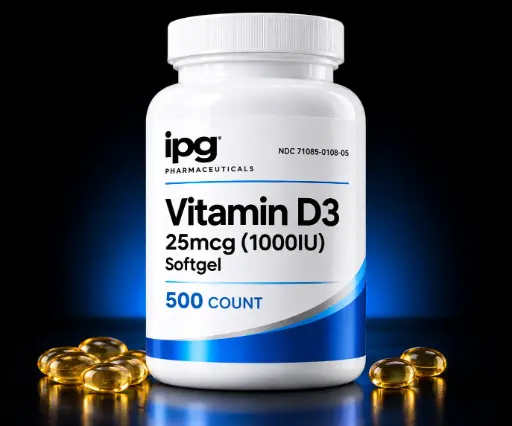 [200713] Vitamin D3 25mcg (1000IU) Softgel 500CT