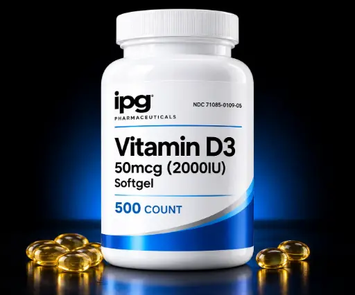 [200714] Vitamin D3 50mcg (2000IU) Softgel 500CT